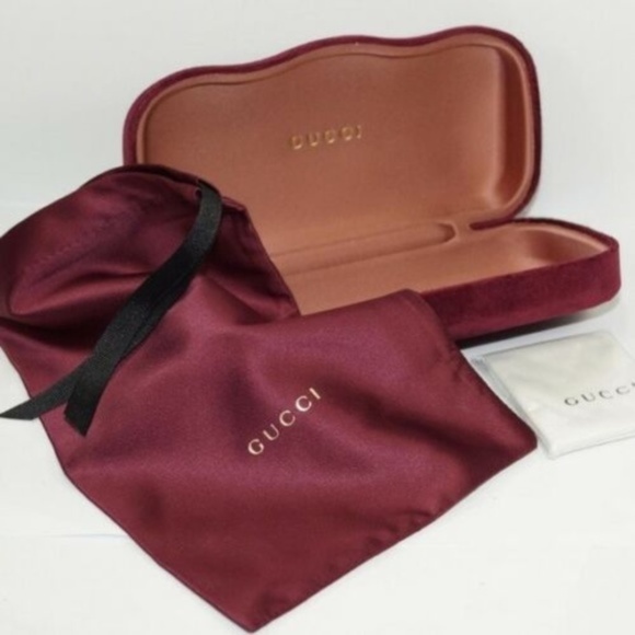GUCCI HARD SHELL VELVET RED SUNGLASSES CASE